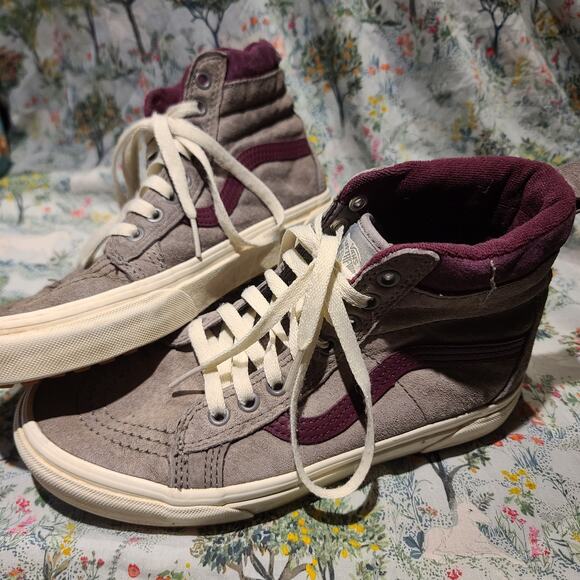 VANS Sneakers Sk8-Hi Mte "Off the Wall" Frost Gray/Prune - US Men 6.5 Women 8 - Picture 1 of 7